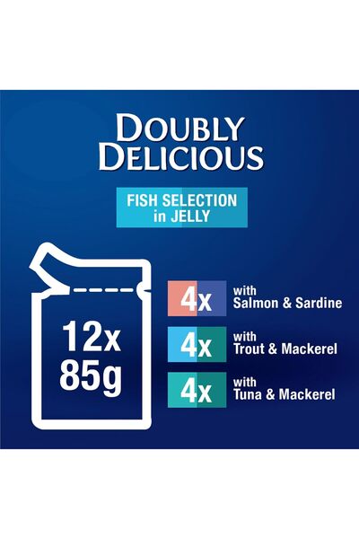 Generic Purina Felix As Good As It Looks Doubly Delicious Wet Cat Food Fishy Selections 85g (Pack of 12)