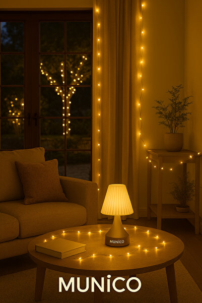 Munico Gün Işığı Renkli 2m Pilli Peri Led Işıklandırma Balkon Oda Parti Doğum...