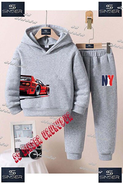 SS SİNSER Set de trening cu hanorac imprimat pentru copii, unisex, cu textul ...