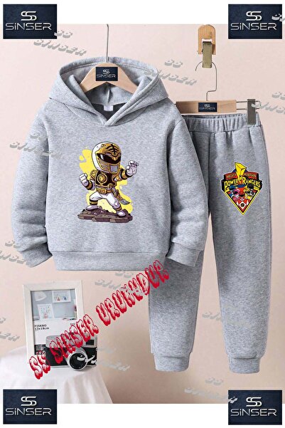 SS SİNSER Set de trening cu hanorac imprimat pentru copii, unisex, „POWAR RAN...