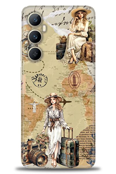 realme حافظة A+ Plus متوافقة مع شبكة الجيل الرابع C65 + واقي شاشة سيراميك غير...