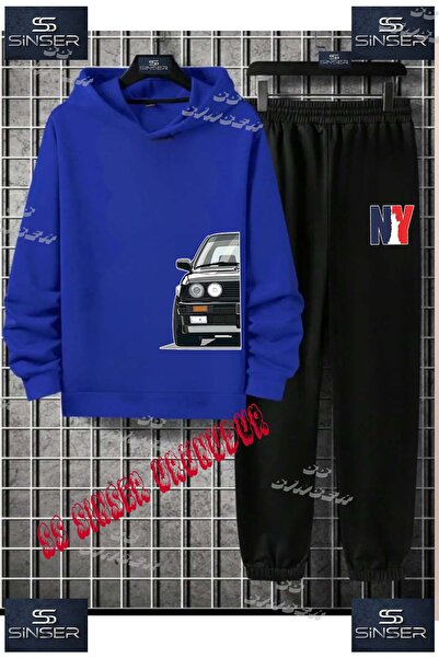 SS SİNSER Детски унисекс комплект спортен екип с качулка и надпис „BLACK CAR ...