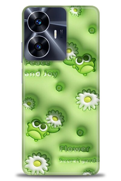 realme حافظة A+ Plus متوافقة مع شبكة الجيل الرابع C55 + واقي شاشة سيراميك غير...