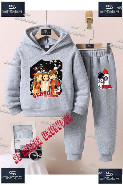 SS SİNSER Детски унисекс комплект с качулка и надпис „SCHOOL CHILDREN SINSER ...