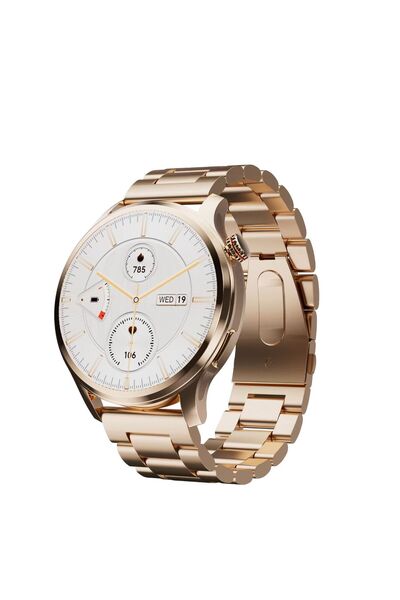 Generic SK 51 Men's 1.43-Inch AMOLED Smartwatch with Steel Strap, BT Call and IP67 Waterproof