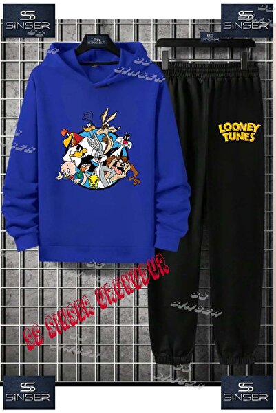 SS SİNSER Παιδικό Unisex Σετ Φούτερ με Κουκούλα με Στάμπα "TUNES CHARACTERS I...