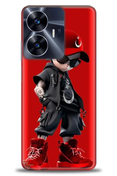 realme حافظة A+ Plus متوافقة مع شبكة الجيل الرابع C55 + واقي شاشة سيراميك غير...