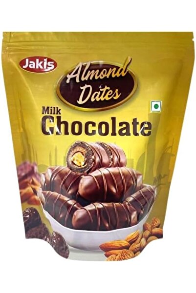 Dates شوكولاتة جاكيس بالحليب والتمر واللوز عالية الجودة، مغطاة بشوكولاتة الحل...