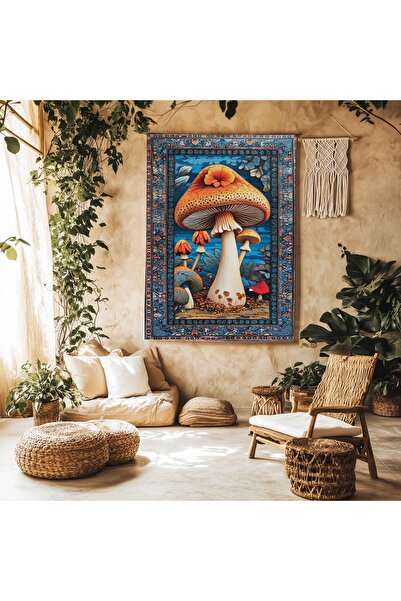 Else Dekor Mushroom Forest Hippie Patterned Wall Covering Wall Tapestry Wall Tapestry