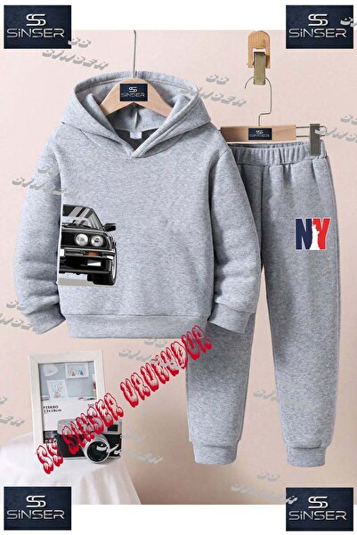 SS SİNSER Set de trening cu hanorac imprimat pentru copii, unisex, cu imprime...