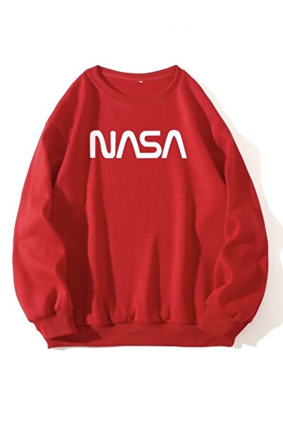 LAPS Women's Red NASA Oversize Sweatshirt