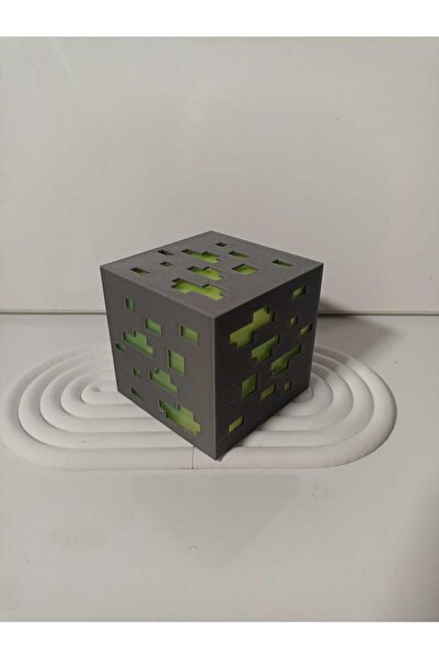 smilechild Minecraft Maden Cevheri led mumlu Dekoratif Minecraft Gamer Dekorasyon 7 cm LED MUM DAHİLDİR