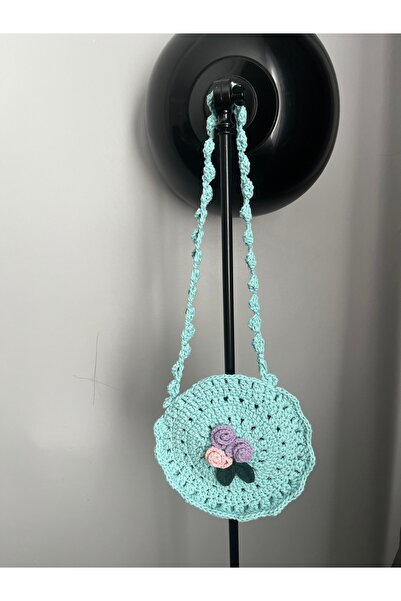 Moonstar Home Handmade Macrame Bag with Floral Pattern