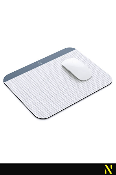 nilizma Navy Blue Checkered Notebook Pattern Mouse Pad - 23X19 cm - Ergonomic Mouse Pad with Non-Slip Base