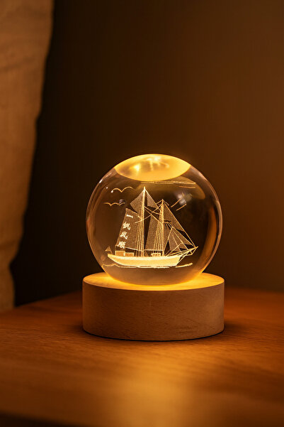 Luminoo Işıklı Gemi Cam Küre