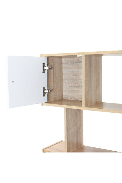 BAITY Wooden Drawers and Shelves Unit - 5 Levels - Modern Design in Light Brown and White