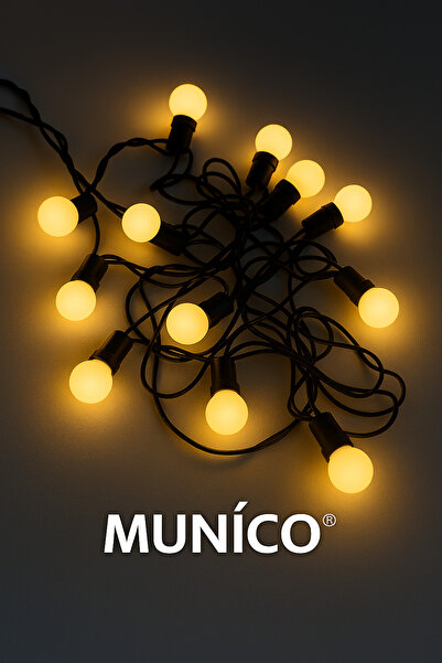 Munico Fişli 28’li LED Işık Zinciri Sıcak Sarı Işık 5M Siyah Kablolu Dekorati...