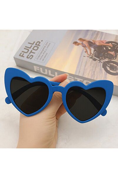 Straight Light Heart-Shaped Bride Gender Party Gender Reveal Glasses Full Blu...