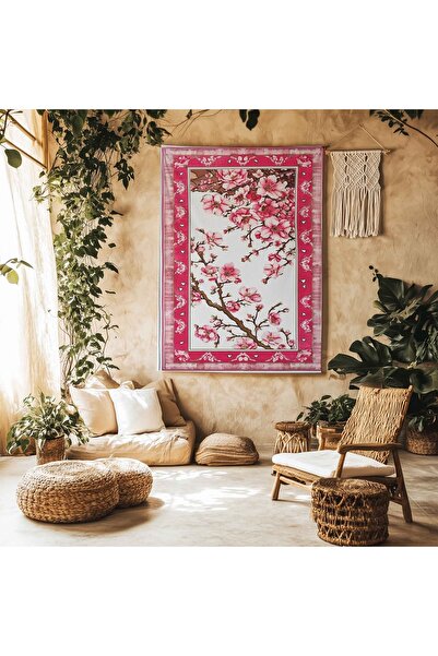Else Dekor Pink Sakura Flowers Patterned Wall Cloth Wall Tapestry Wall Tapestry