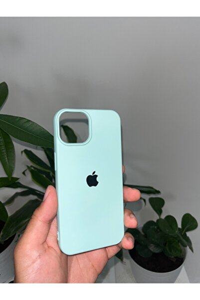 Iphone 14 Pro Kamera Korumalı Logolu İçi Kadife Lansman Silikon Kılıf Turkuaz