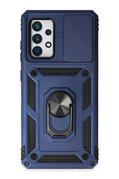 feifei حافظة سامسونج جالاكسي A72 من السيليكون مع حلقة عدسة - أزرق داكن-(5796) - VOANFD1041-2095