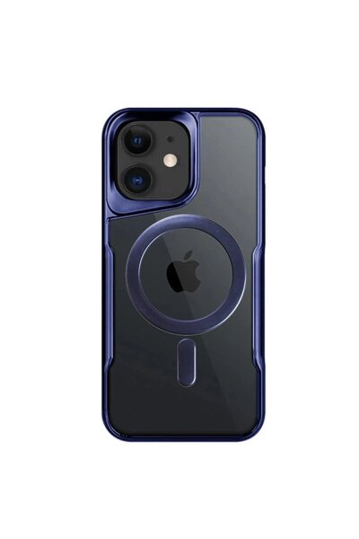 Khayra غطاء سيليكون ماج سيف لهاتف آيفون 12 - أزرق داكن - (5796) - ESZAOC8530-3189