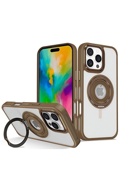 lowell home iPhone 16 Pro Max Banza Magsafe Stand Cover - Brown-(5796) - Loho8833-7981