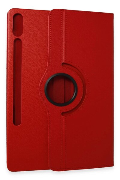 Khayra Samsung Galaxy X610 Tab S9 Fe Plus 12.4 Case 360 Tablet Leather Case - Red - Eszaoc3252-1