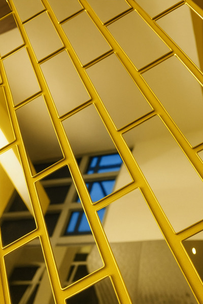 İKAN Dekoratif Tuğla Desenli Gold Pleksi 5 Adet 5x7cm Kendinden Yapışkanlı )