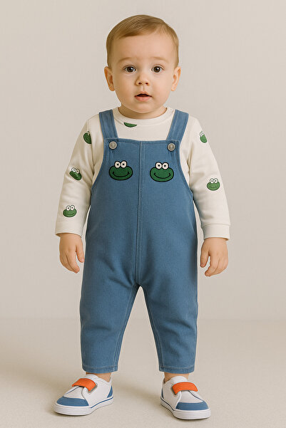 MixMax Bebe Baby Boy Crocodile Patterned Salopet Long Sleeve Sweatshirt