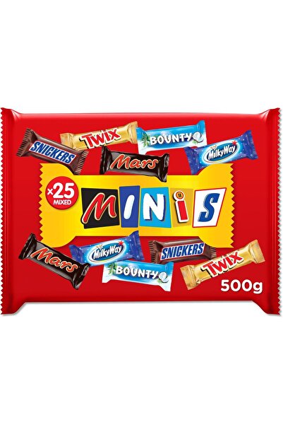 Mars Best of Minis 500g, 25 Chocolate Bars, Mars, Milky Way, Bounty, Twix, Snickers Mini