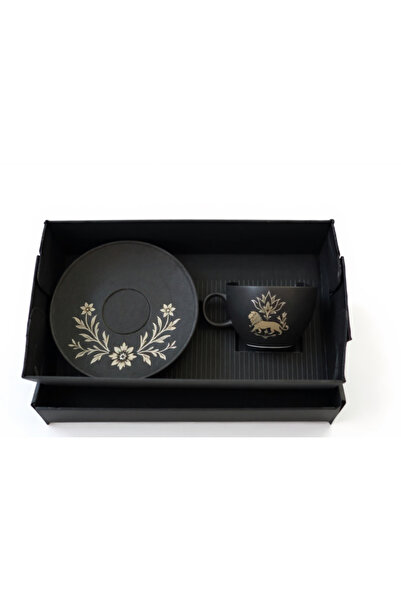 Motiff Hasbahçe Lion Motif Single Turkish Coffee Cup with Gift Box