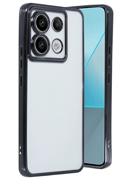 Khayra حافظة متوافقة مع هاتف Xiaomi Poco X6 مصنوعة من السيليكون مع عدسة - أسود-(5796) - NETIHV4170-7716