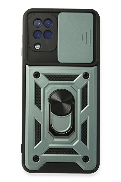 Najmaddin حافظة سامسونج جالاكسي A22 من السيليكون مع حلقة عدسة - أخضر - (5796) - VOANFD3721-2011