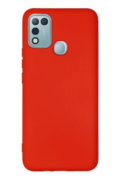 Khayra حافظة انفينيكس هوت 10 بلاي نانو من الداخل سيليكون مخملي - أحمر-(5796) - ESZAOC6993-8279