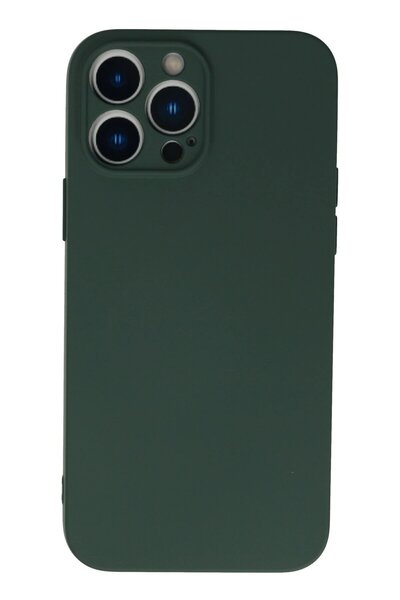 toyigoo حافظة آيفون 13 برو ماكس من السيليكون المخملي الداخلي - أخضر داكن - (5796) - VOANFD4383-4847
