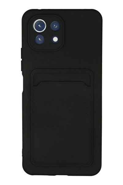 Khayra حافظة هاتف Xiaomi Mi 11 من السيليكون مع حامل بطاقات - أسود-(5796) - ESZAOC4568-4005