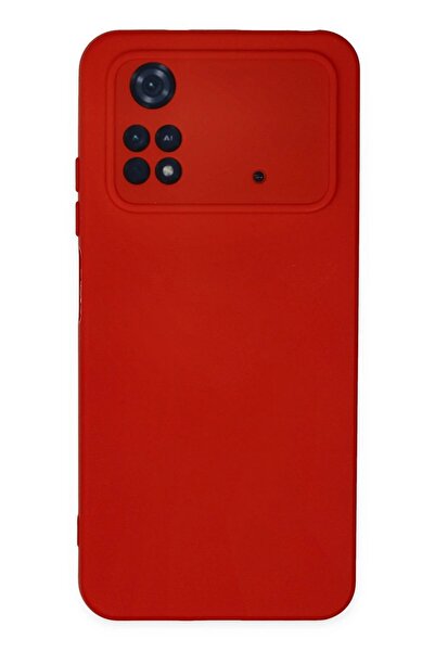 Khayra حافظة هاتف Xiaomi Poco M4 Pro 4G من السيليكون المخملي الداخلي - أحمر-(5796) - ESZAOC4037-3776