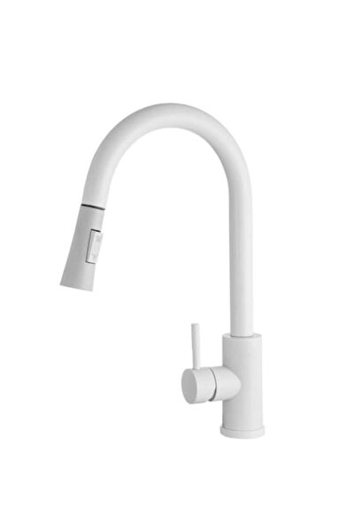 Spis Design Baterie de bucătărie cu duș extractibil, alb mat