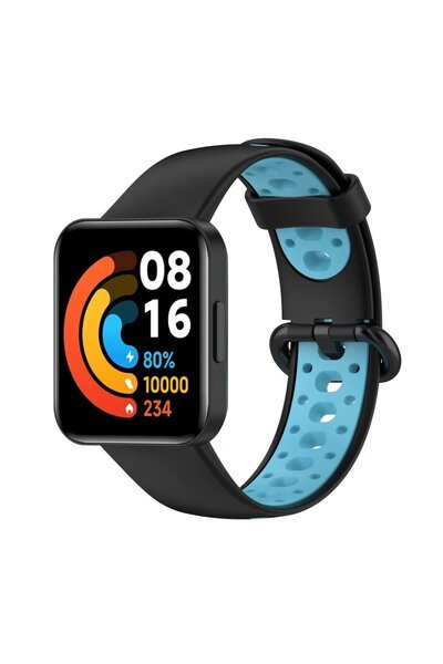 Genel Markalar Xiaomi Redmi Watch 2 Spor Delikli Kordon - Siyah-Mavi - Ogz341...
