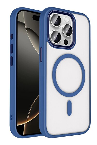 Khayra غطاء تيريا ماج سيف لهاتف ابل ايفون 15 برو ماكس - أزرق داكن-(5796) - ESZAOC4171-7257