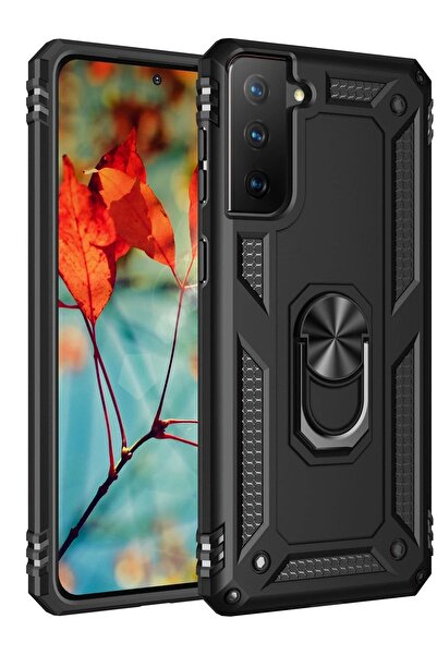 Khayra غطاء سامسونج جالاكسي S21 غطاء سيليكون مع حلقة صوفيا - أسود-(5796) - ESZAOC5032-9457