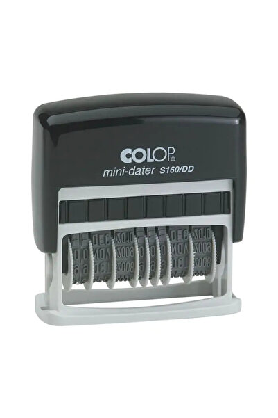 Colop S160/DD ÇİFT TARİH KAŞE(TR) SİYAH KASA MAVİ KEÇE - 4X49MM