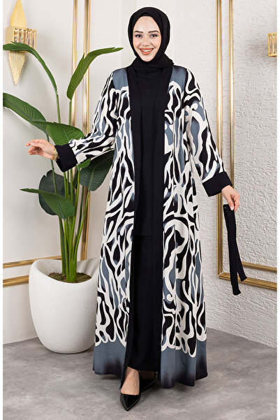 sefamerve Patterned Triple Viscose Set 0345-01 Black