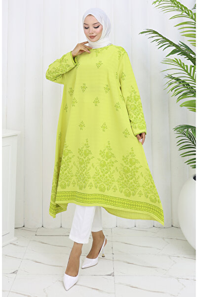 sefamerve Patterned Tunic 1012-02 Oil Green