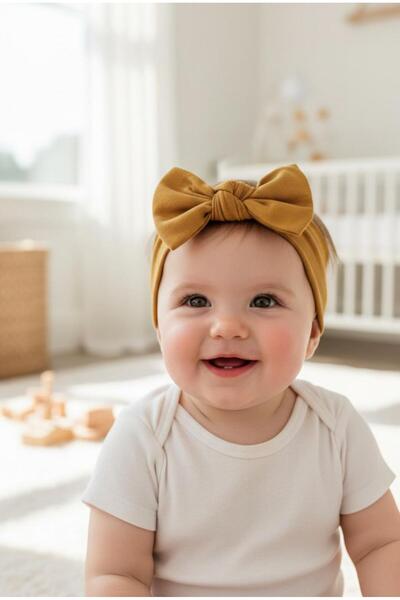 Babygiz Baby Girl Children's Bow-Tie Hairband, 100% Cotton Combed Cotton, Non-Slip, Ultra Flexible Soft Headband