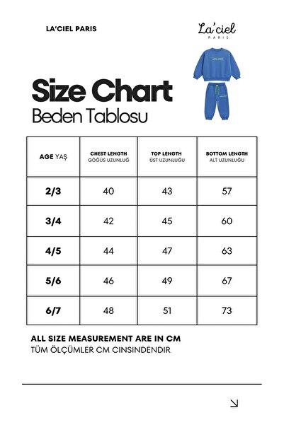 Magu Unisex Children's Cotton Blue Oversize Sweatshirt Tracksuit Bottom Set - Neon Detailed