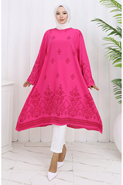 sefamerve Τουνίκ με σχέδιο 1012-04 Φούξια