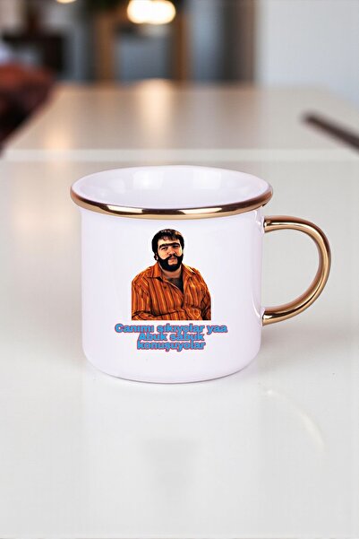 Gzl55 Recep ivedik Porselen Altın Yaldızlı Enamel Kupa