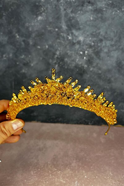 Fiyonks Atölye Coroana de mireasa premium din catifea, henna de lux, coroana ...